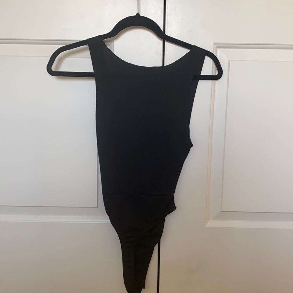 Black open back bodysuit